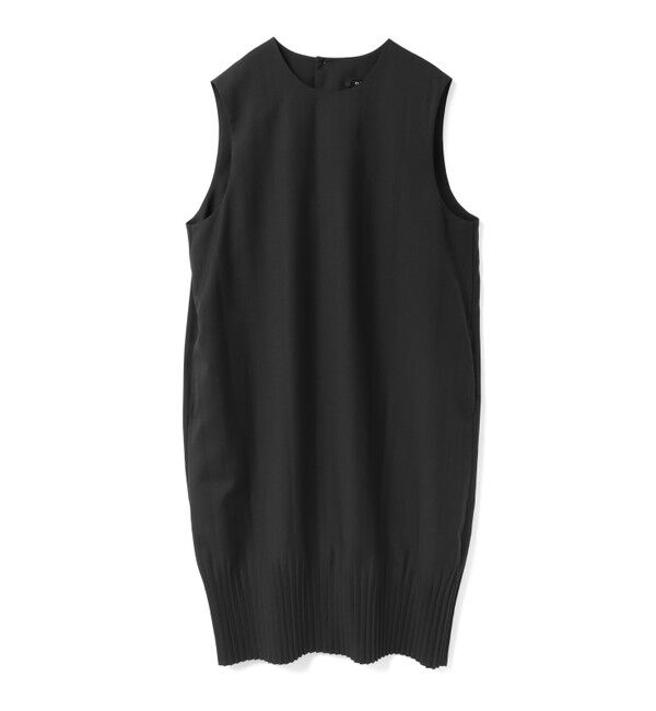 mizuiro ind「mizuiro ind プリーツヘムノースリーブワンピース」|ワンピース|ブラック