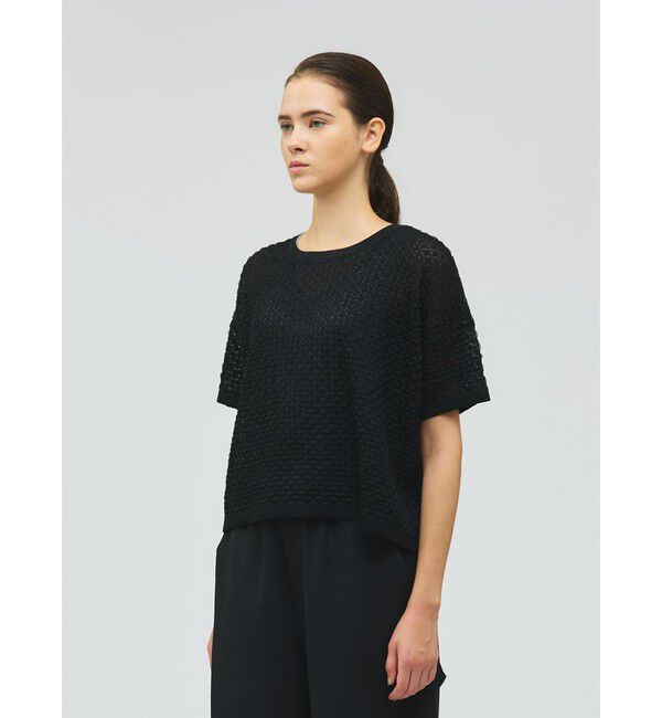 mizuiro ind「mizuiro ind パターンシアーワイドプルオーバー」|ニット・セーター|