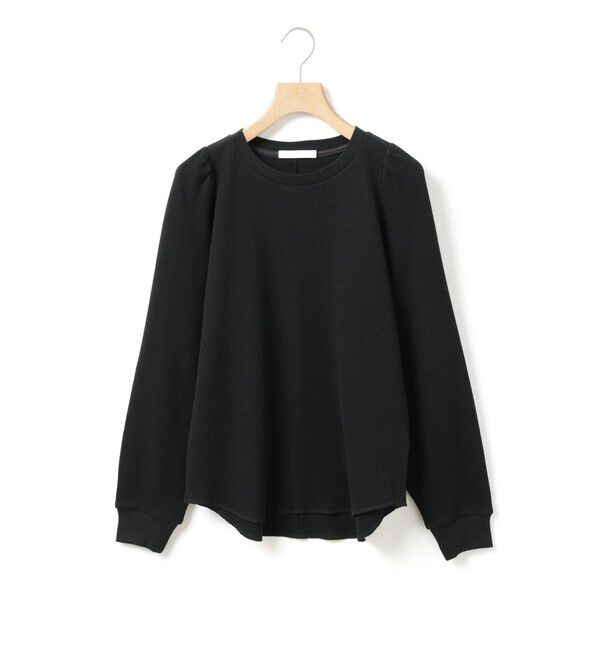 MARMARMAR「MARMARMAR パフスリーブワッフルプルオーバー」|Tシャツ・カットソー|ブラック