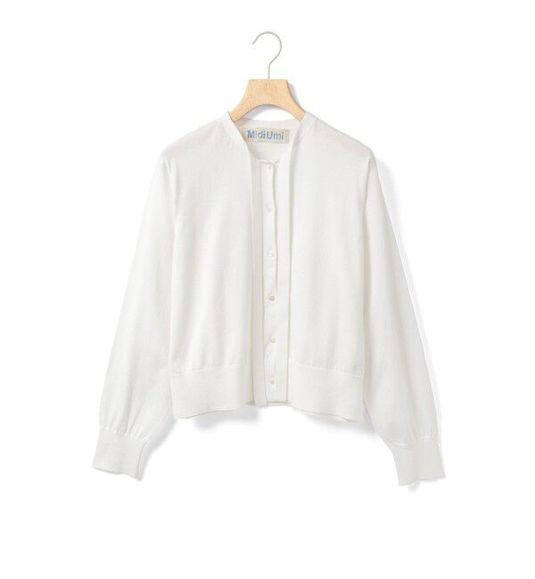 MidiUmi「MidiUmi ボウネクタイニットカーディガン」|カーディガン|オフホワイト