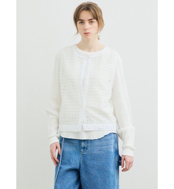 MARMARMAR「MARMARMAR メッシュレースドローストリングベスト」|ベスト・ジレ|