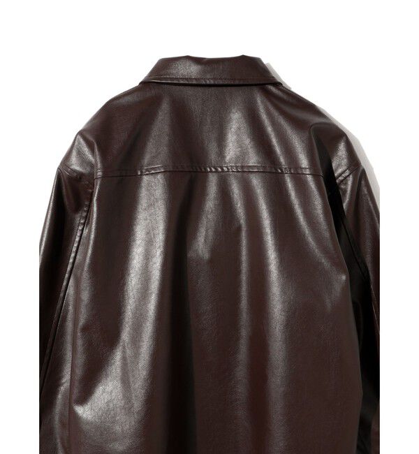 MIDIUMISOLID「MIDIUMISOLID for Ladies シンセティックレザーオーバーサイズブルゾン」|テーラードジャケット|