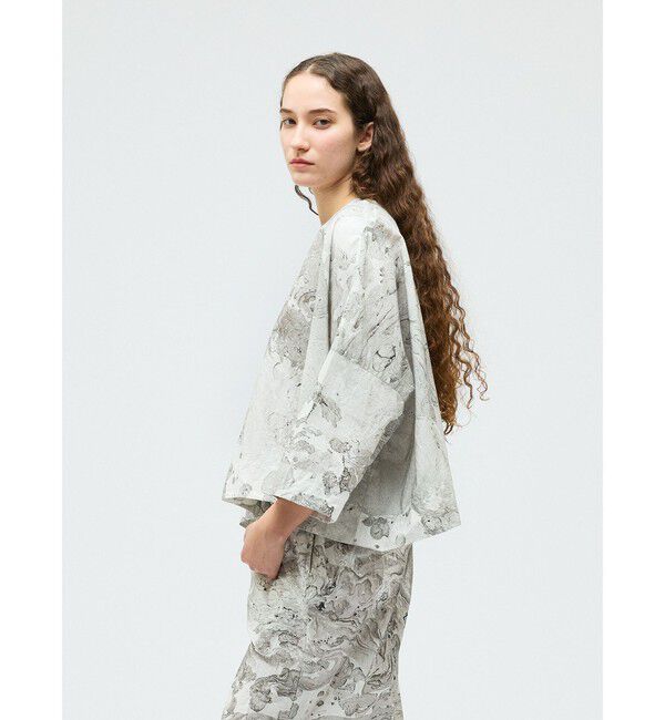 mizuiro ind「mizuiro ind マーブルプリントワイドプルオーバー」|シャツ・ブラウス|