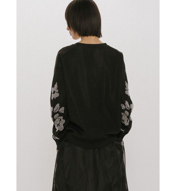 MIDIUMISOLID「MIDIUMISOLID for Ladies フラワージャカードカーディガン」|カーディガン|