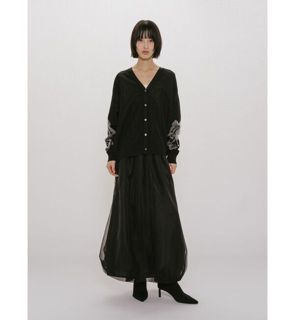 MIDIUMISOLID「MIDIUMISOLID for Ladies フラワージャカードカーディガン」|カーディガン|