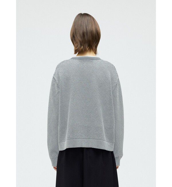 mizuiro ind「mizuiro ind ストーンウォッシュメッシュクルーネックカーディガン」|カーディガン|