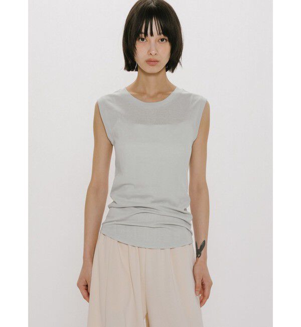 MIDIUMISOLID「MIDIUMISOLID for Ladies リブタンクトップ」|Tシャツ・カットソー|ライトグレー