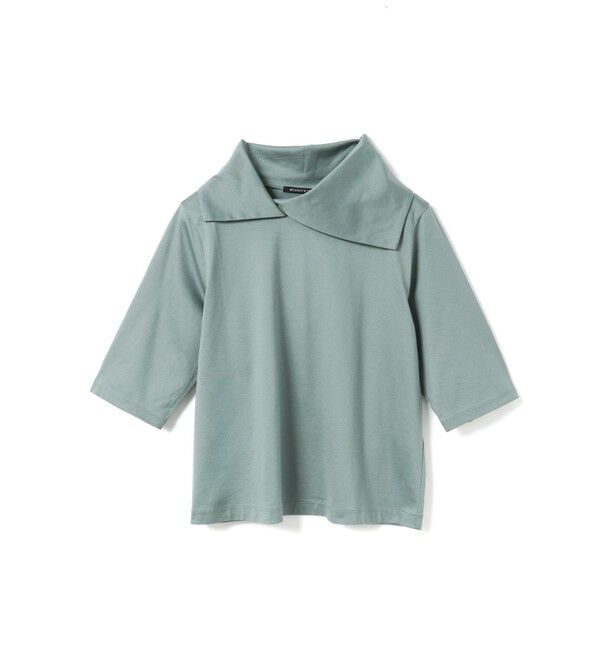 mizuiro ind「mizuiro ind アシンメトリーカラープルオーバー」|Tシャツ・カットソー|スモークグリーン