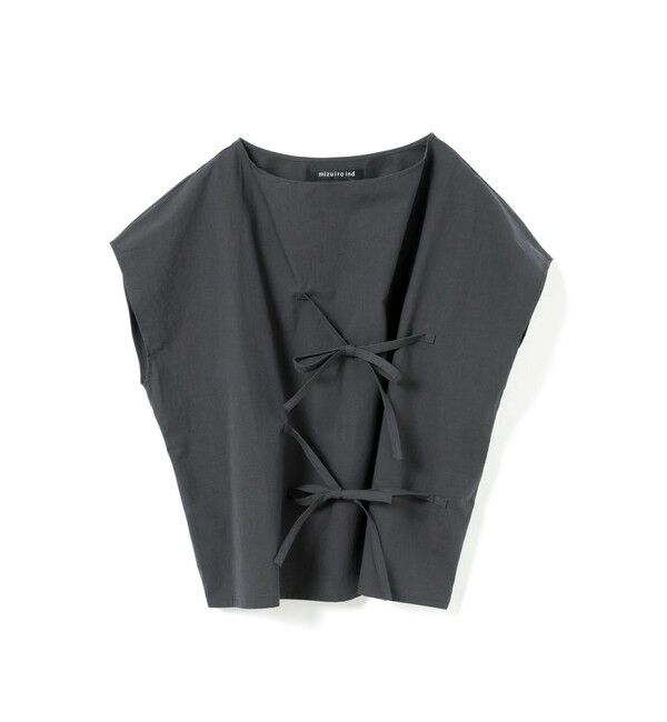 mizuiro ind「mizuiro ind リボンプルオーバー」|Tシャツ・カットソー|ネイビー
