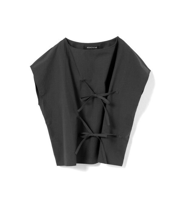 mizuiro ind「mizuiro ind リボンプルオーバー」|Tシャツ・カットソー|ブラック