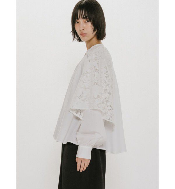 MIDIUMISOLID「MIDIUMISOLID for Ladies レースフレアブラウス」|シャツ・ブラウス|