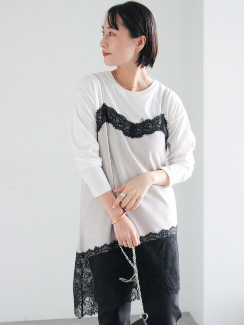 Te chichi「イレギュラーヘムレイヤードレースキャミ」|キャミソール|