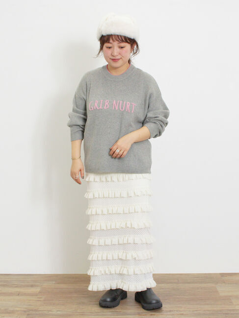 Samansa Mos2「◎レタリング配色ニット」|ニット・セーター|