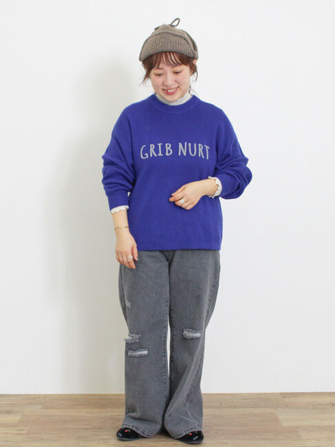 Samansa Mos2「◎レタリング配色ニット」|ニット・セーター|