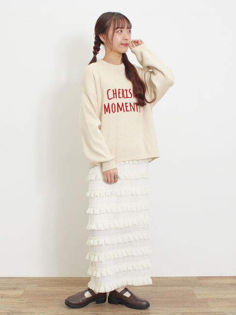 Samansa Mos2「◎レタリング配色ニット」|ニット・セーター|