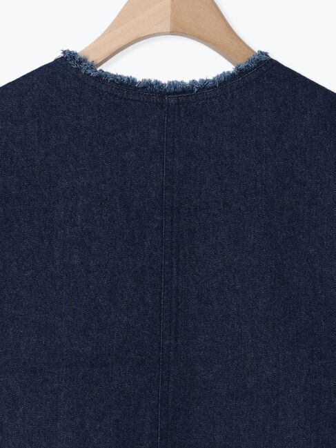 SM2「ツイル/デニムフリンジショートベスト」|ダウンベスト・ベスト|