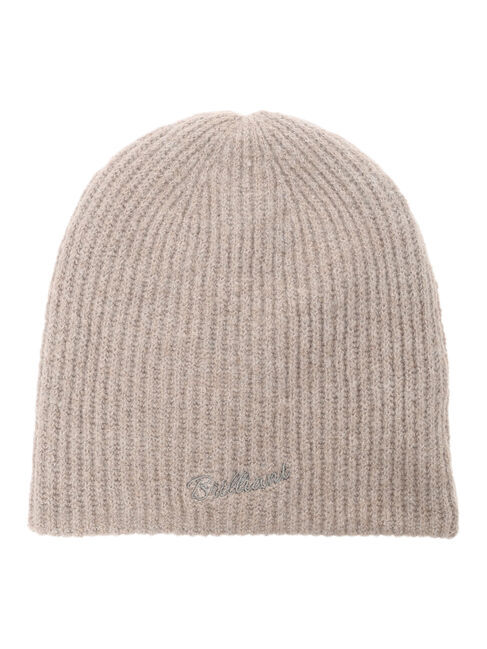 Samansa Mos2「【消臭効果】ロゴ刺繍ニット帽」|その他|ベージュ