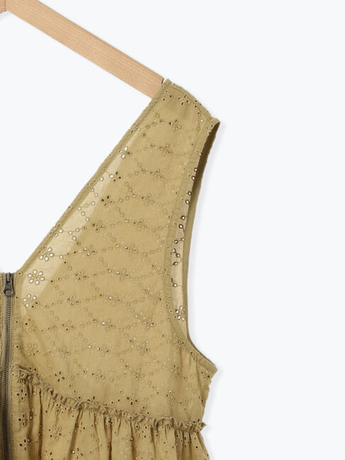 Samansa Mos2 blue「カットワークレースベスト」|シャツ・ブラウス|