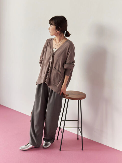 Samansa Mos2 blue「マルチスタイルVネックカーディガン」|カーディガン|