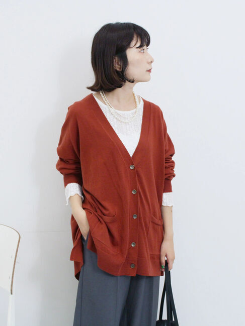Samansa Mos2 blue「マルチスタイルVネックカーディガン」|カーディガン|