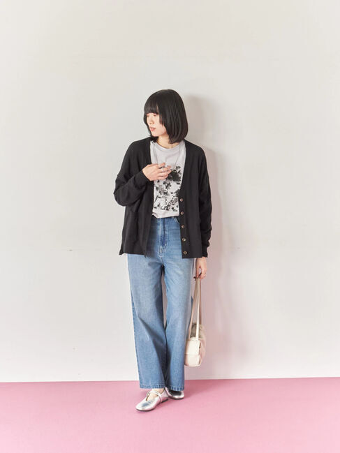 Samansa Mos2 blue「マルチスタイルVネックカーディガン」|カーディガン|