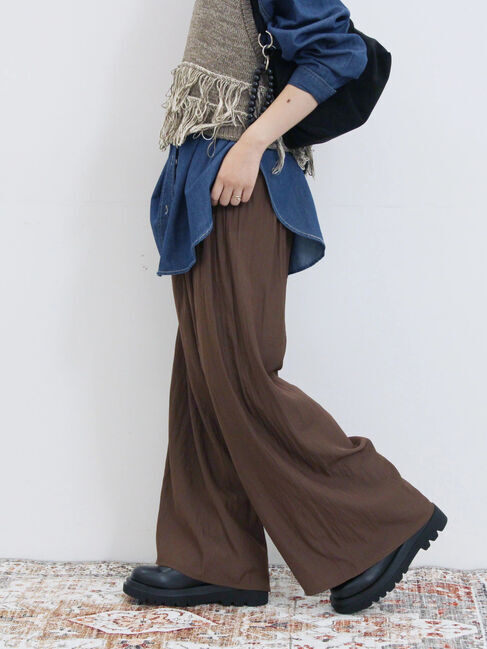 Samansa Mos2 blue「◎ビンテージサテンイージーパンツ」|その他|