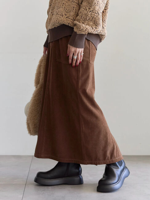 Samansa Mos2 blue「コーデュロイスカート」|スカート|