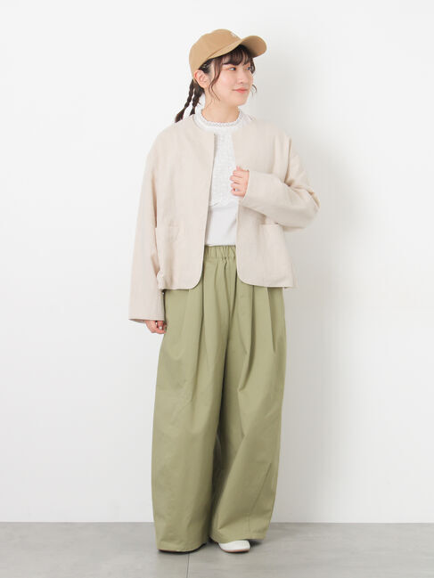 Samansa Mos2「【Cross&times;Linen】クルーネックジャケット」|その他|