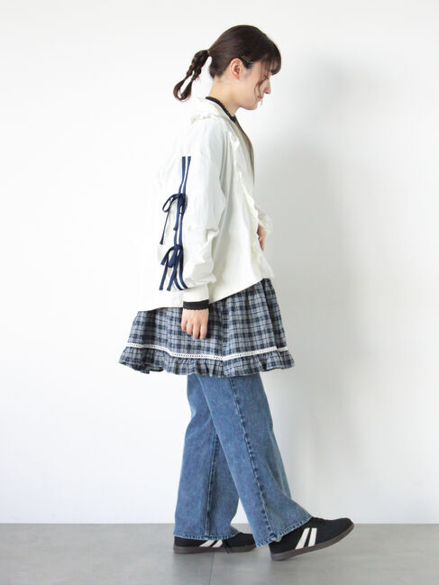 Samansa Mos2「【オーガニックコットン】デニムフレアパンツ」|その他|