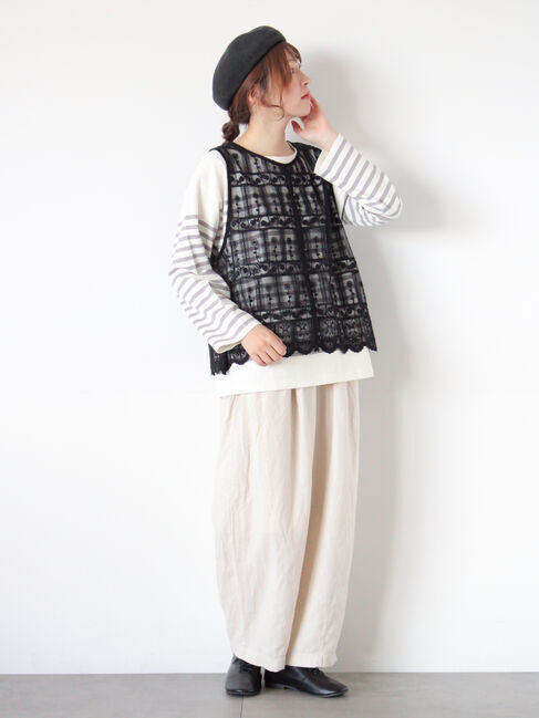 Samansa Mos2「パネルボーダーバスクシャツ」|Tシャツ・カットソー|