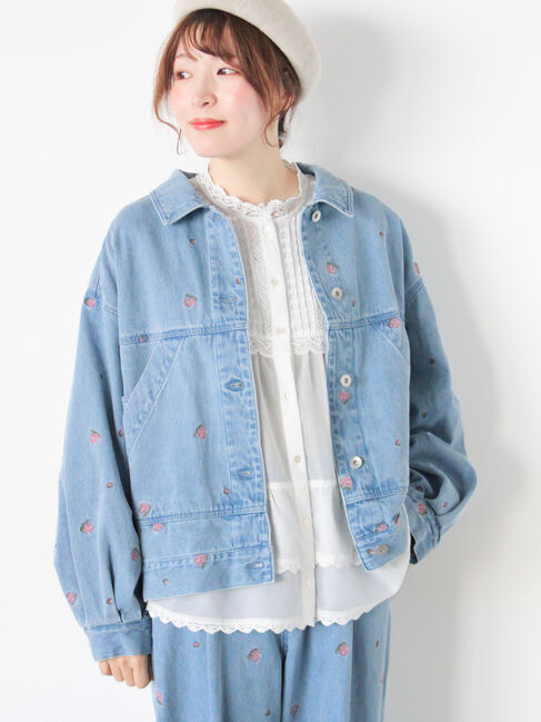 Samansa Mos2「【オーガニックコットン】デニムジャケット」|その他|サックスブルー