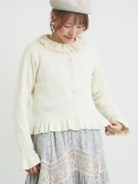 Samansa Mos2「フリルニットカーディガン」|カーディガン|キナリ