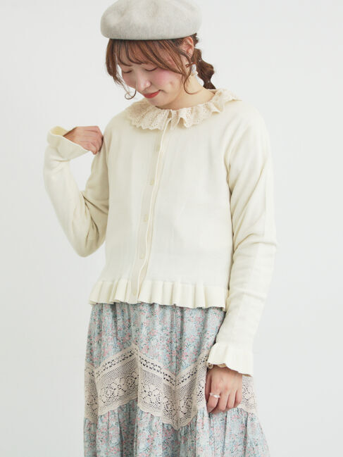 Samansa Mos2「フリルニットカーディガン」|カーディガン|