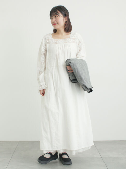 Samansa Mos2「ローズ柄レーススクエアネックワンピース」|ワンピース|