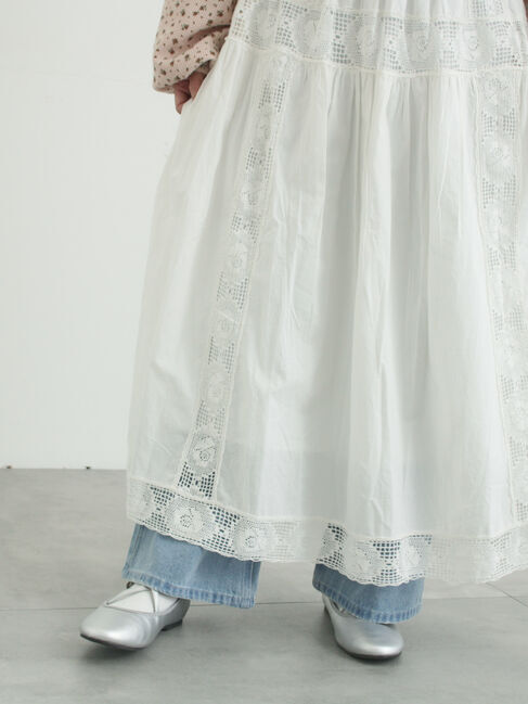 Samansa Mos2「ローズ柄レースギャザースカート」|スカート|