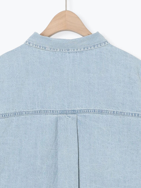 Samansa Mos2「デニムショート丈シャツ」|シャツ・ブラウス|