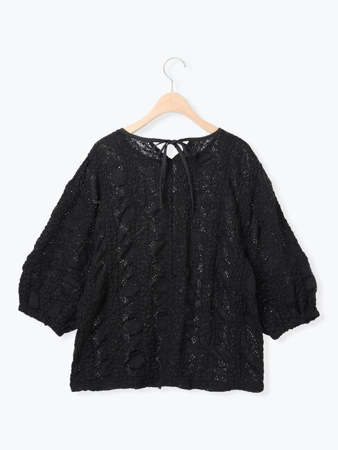 Samansa Mos2「レース膨れジャガードプルオーバー」|Tシャツ・カットソー|