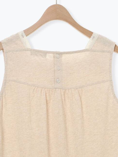 Samansa Mos2「【接触冷感】スクエアネックレースノースリーブ」|Tシャツ・カットソー|