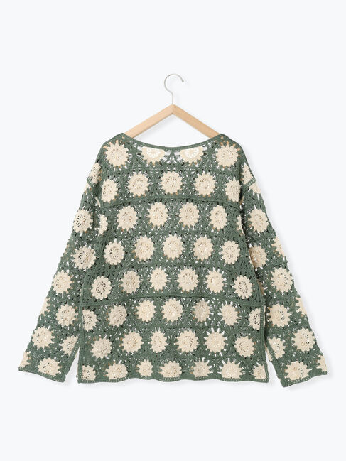 Samansa Mos2「モチーフ編みニットプルオーバー」|ニット・セーター|