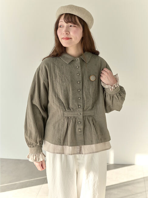 Samansa Mos2「【Cross&times;Staff】ブローチ付シャツジャケット」|その他|