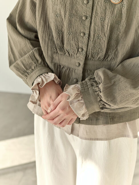 Samansa Mos2「【Cross&times;Staff】ブローチ付シャツジャケット」|その他|