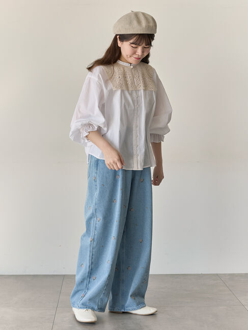Samansa Mos2「【Cross&times;Staff】レース襟付きブラウス」|シャツ・ブラウス|