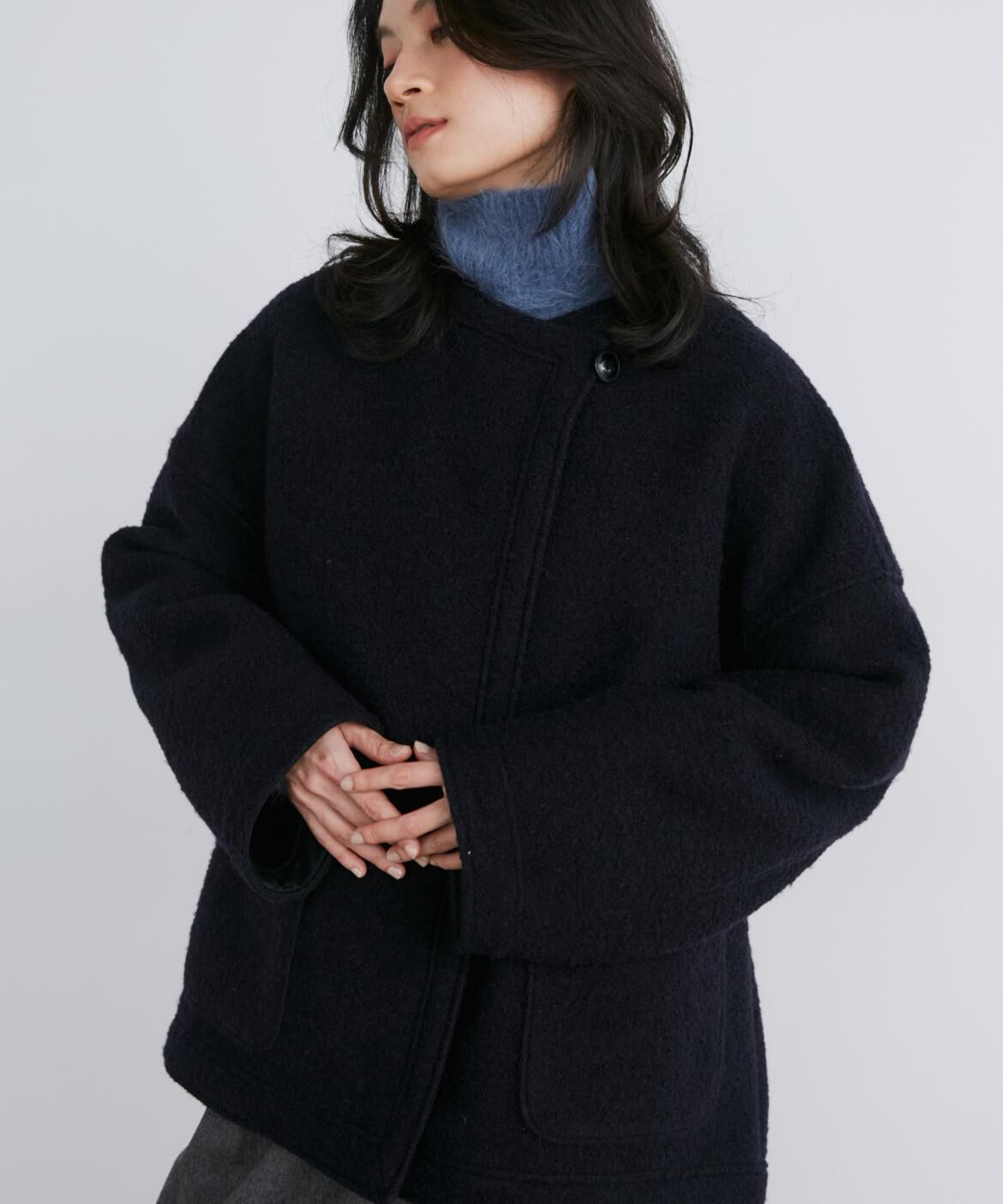 INED「TOURNIERツィードハーフコート《la veille by SUPERIOR CLOSET》」|ピーコート|