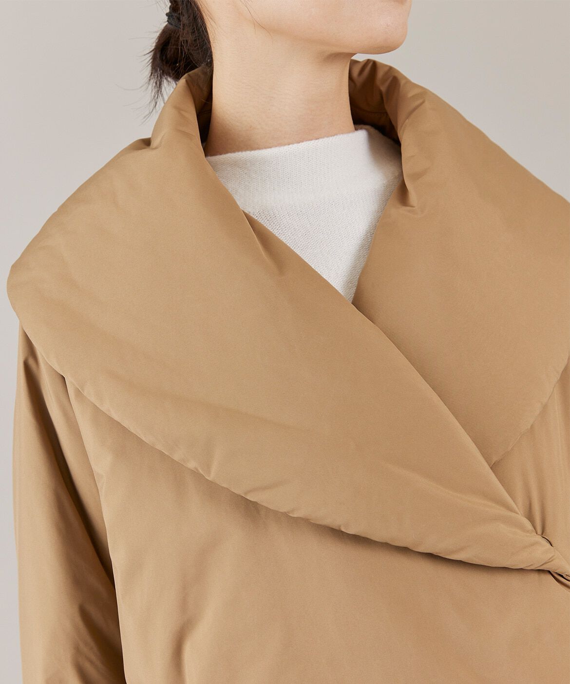 INED「ショールカラーミドル丈中綿コート《LIMONTA EAST》」|ピーコート|