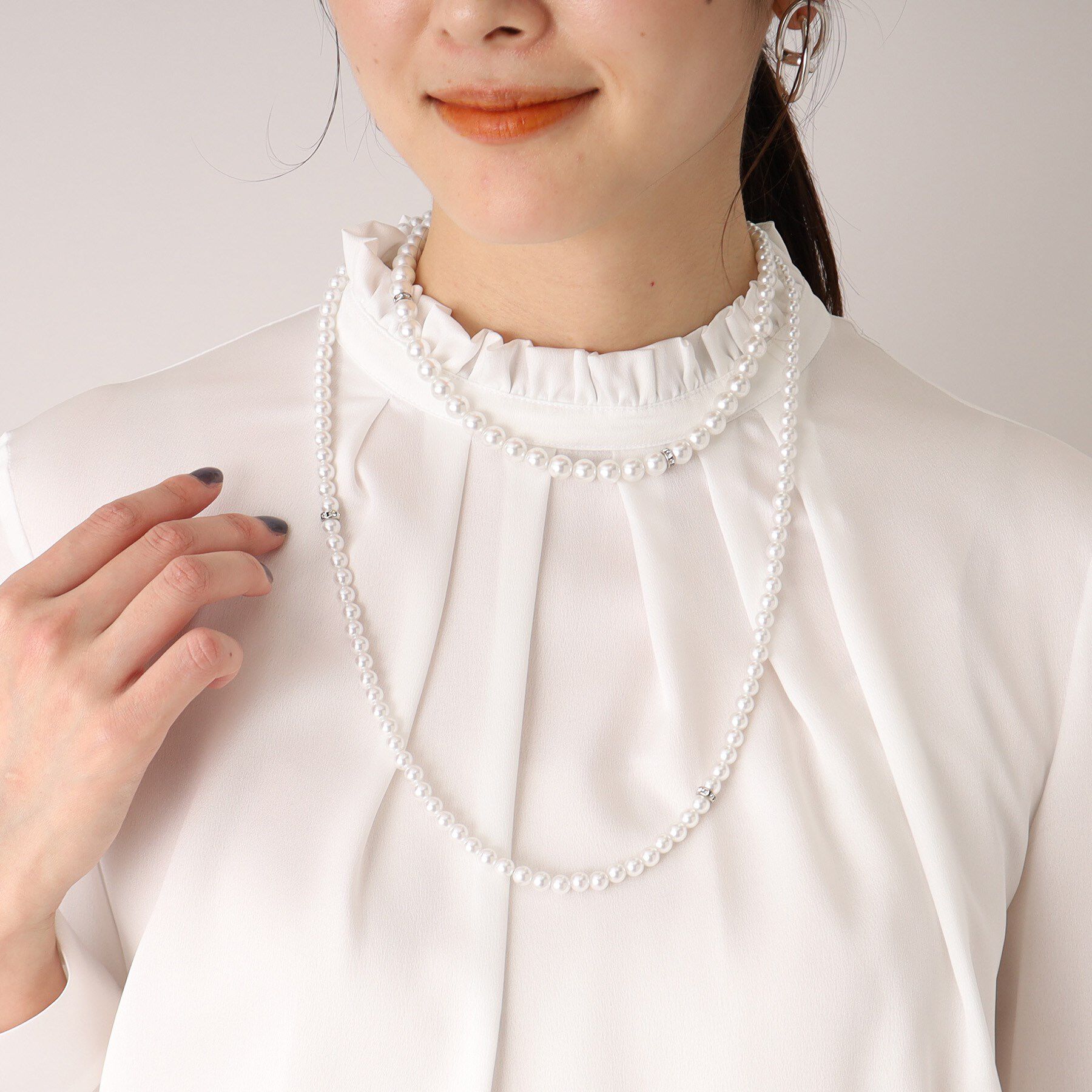 UNTITLED「【追加6/日本製】2連フェイクパールネックレス」|ネックレス|