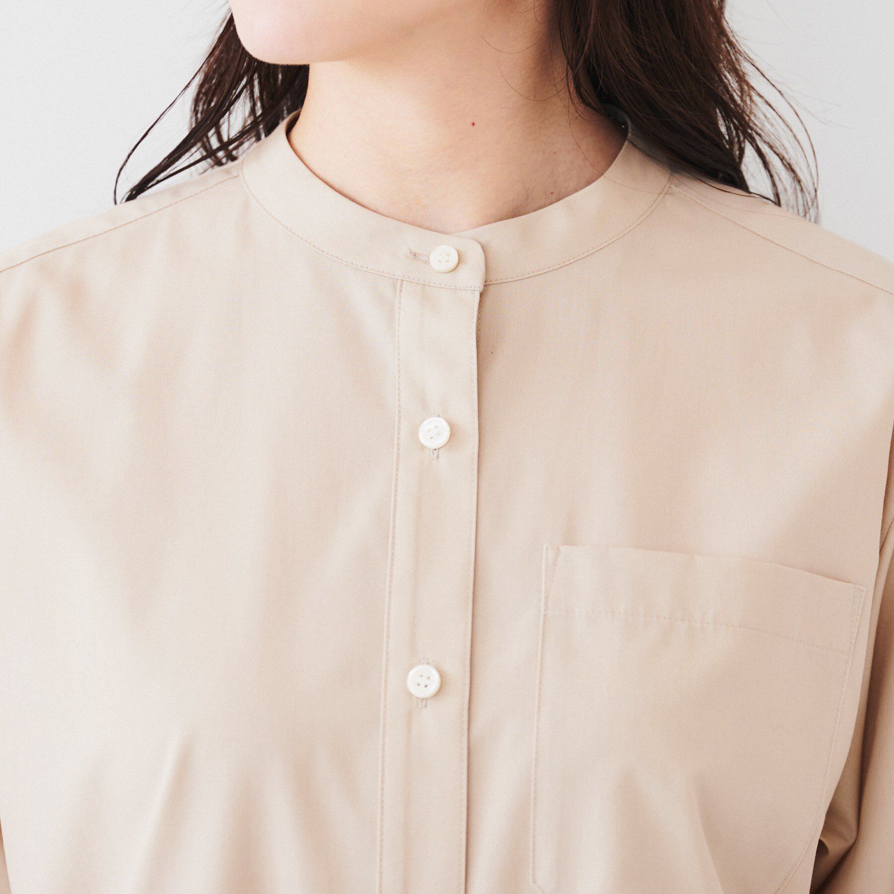 UNTITLED「バンドカラーシャツワンピース」|ワンピース|