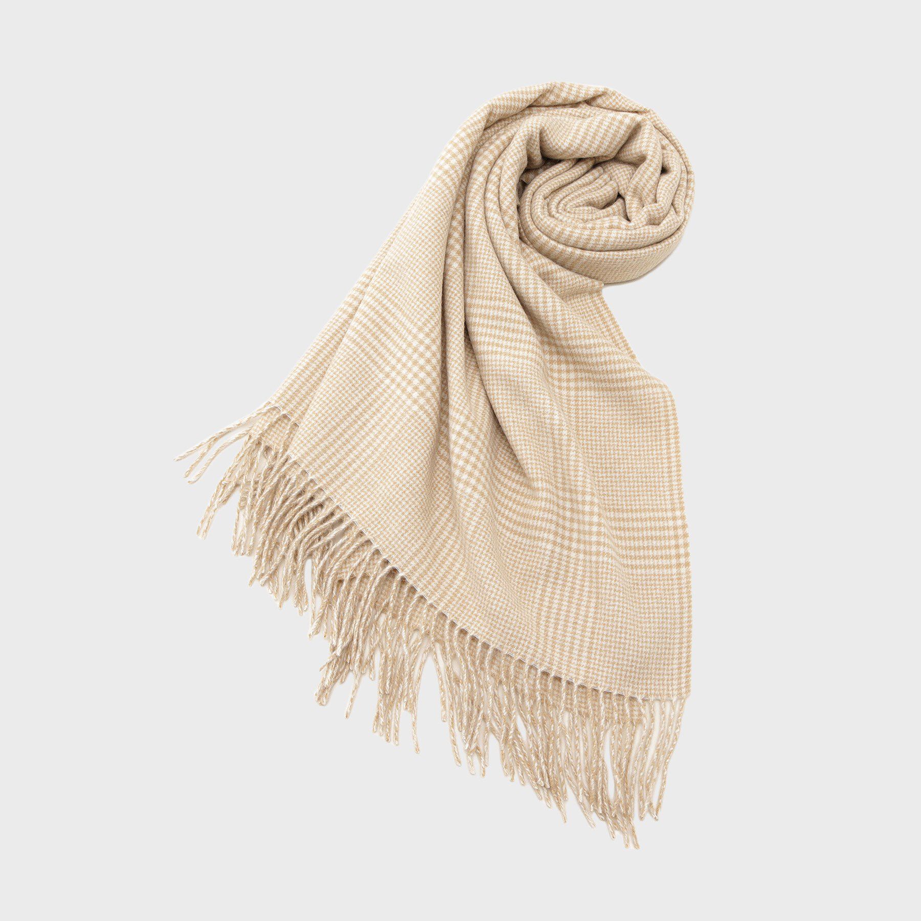 UNTITLED「ハウンドトゥース柄ウールカシミヤストール」|ストール|