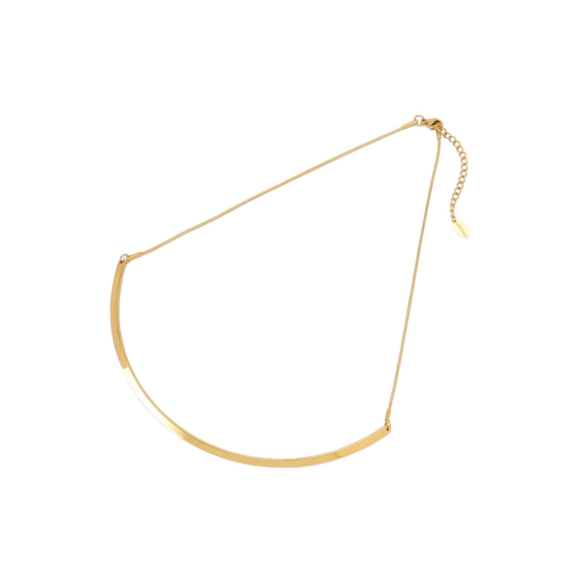 UNTITLED「【追加/ステンレス】カーヴィプレートショートネックレス」|ネックレス|