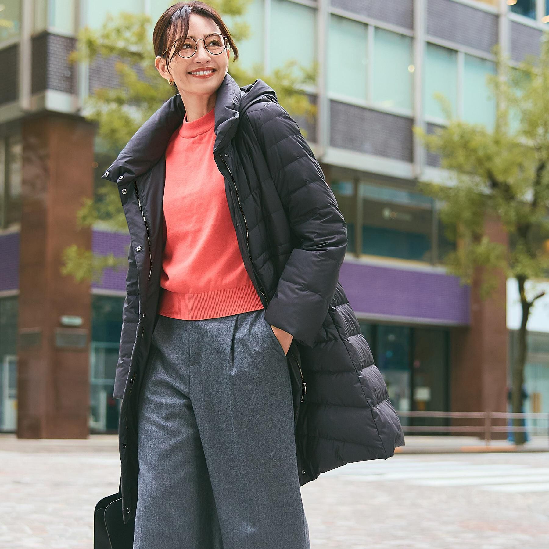 Reflect「【定番人気／ウエスト調整可】フーデッドロングダウンコート」|ダウン|ブラック(019)