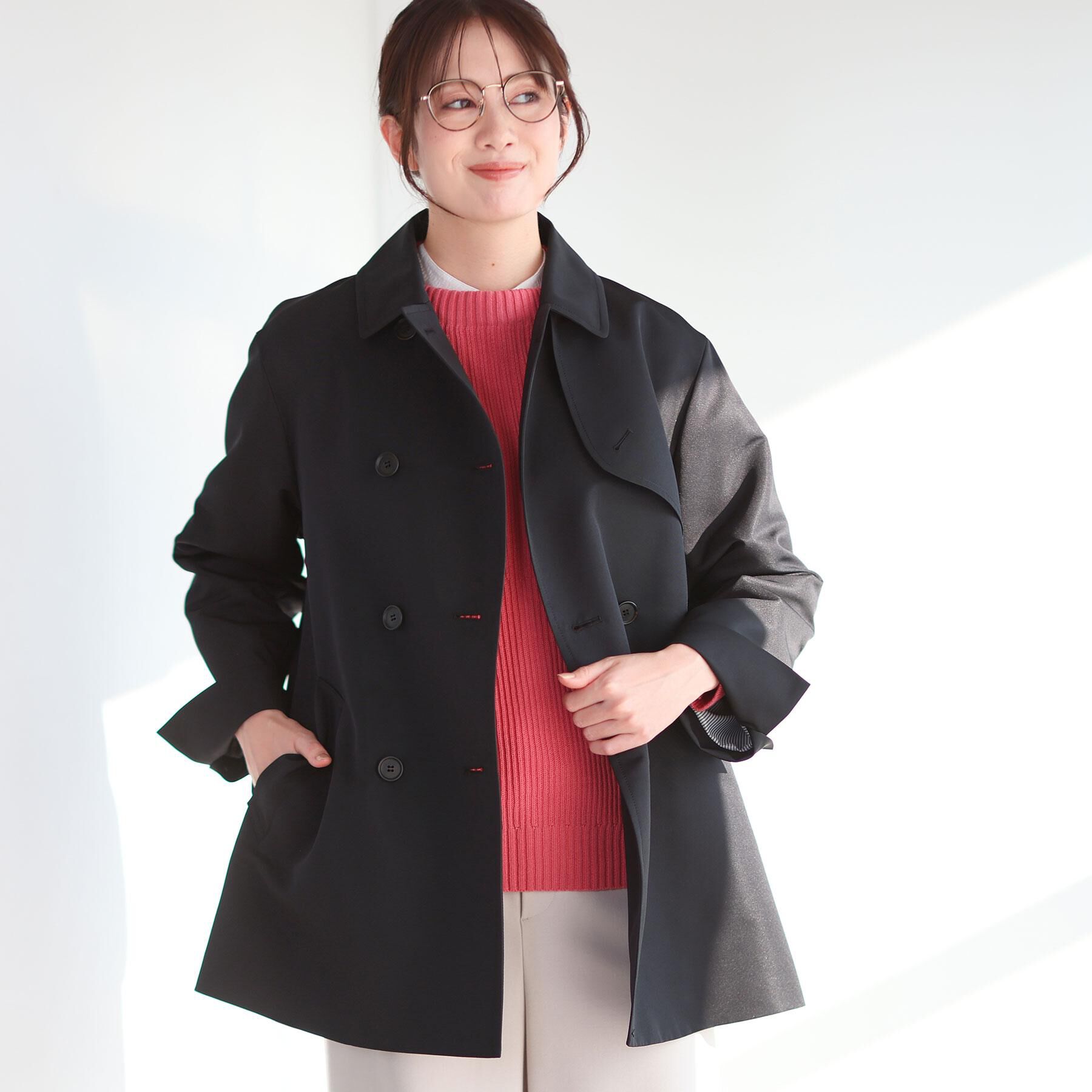 Reflect「【オン・オフ着回しやすい◎】ダブルブレストジャケット」|ステンカラーコート|